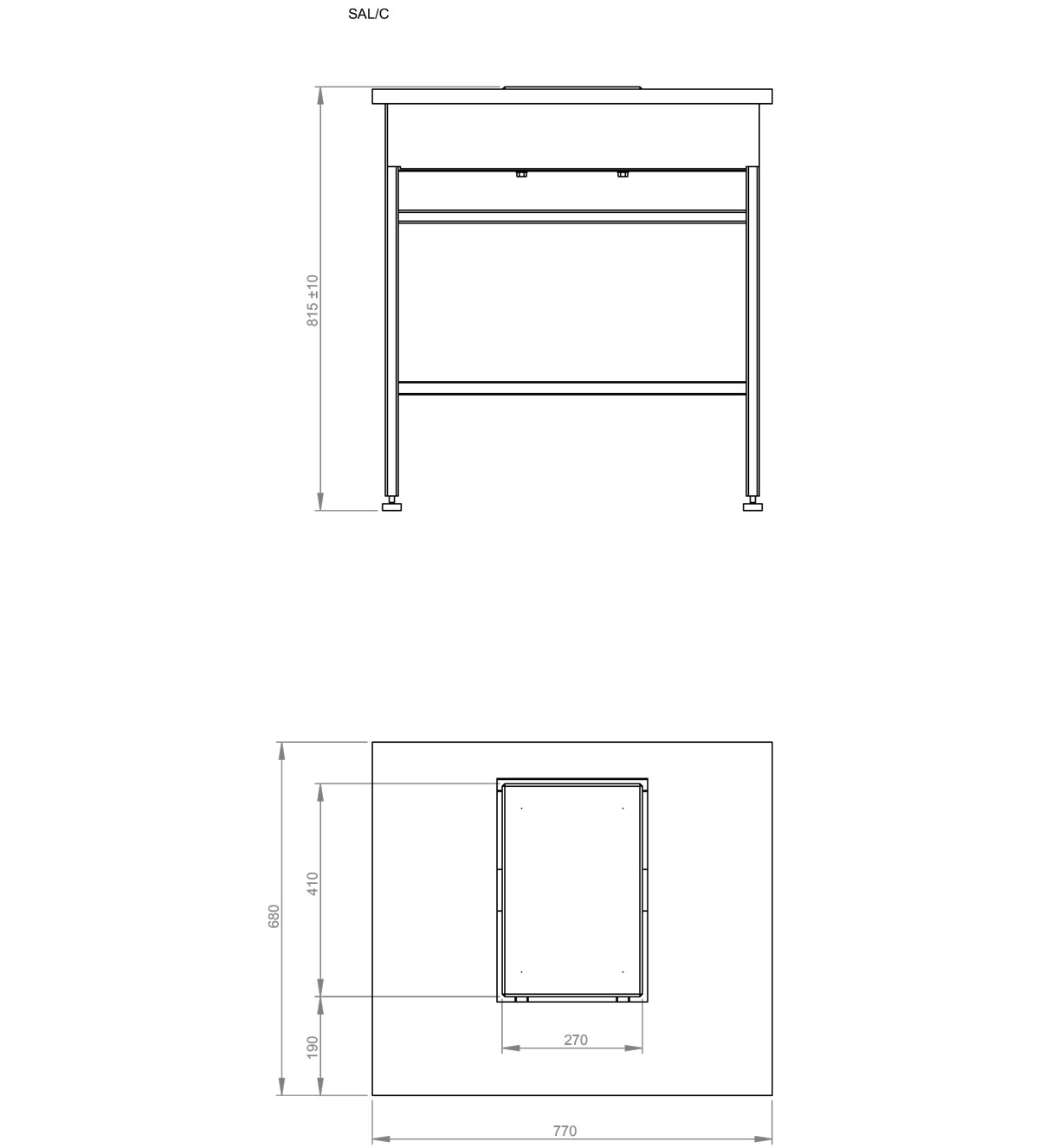 Antivibrationstisch lackiert SAL/C