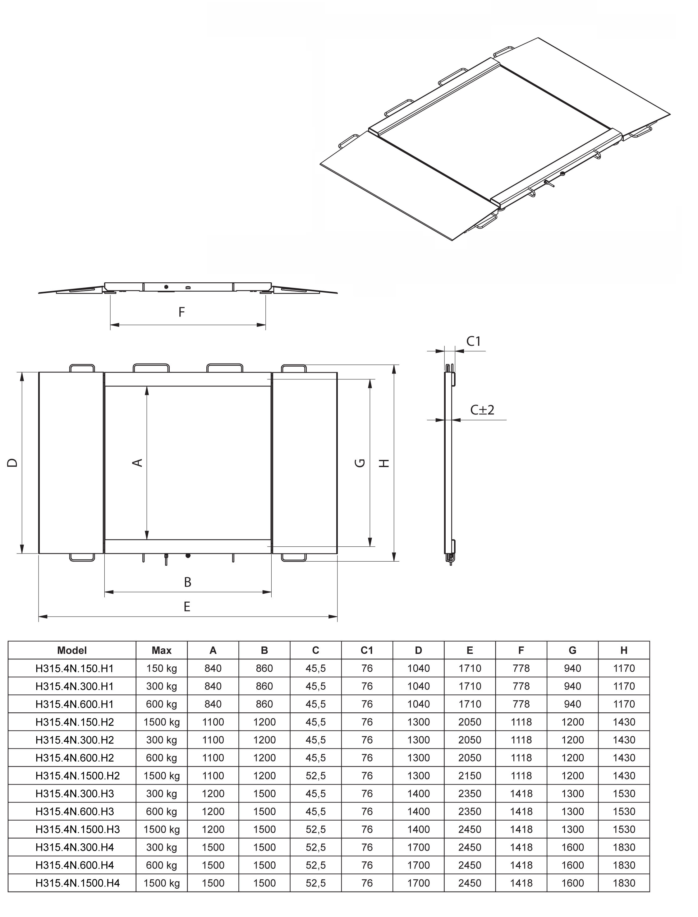 Auffahrwaage H315.4N.600.H2