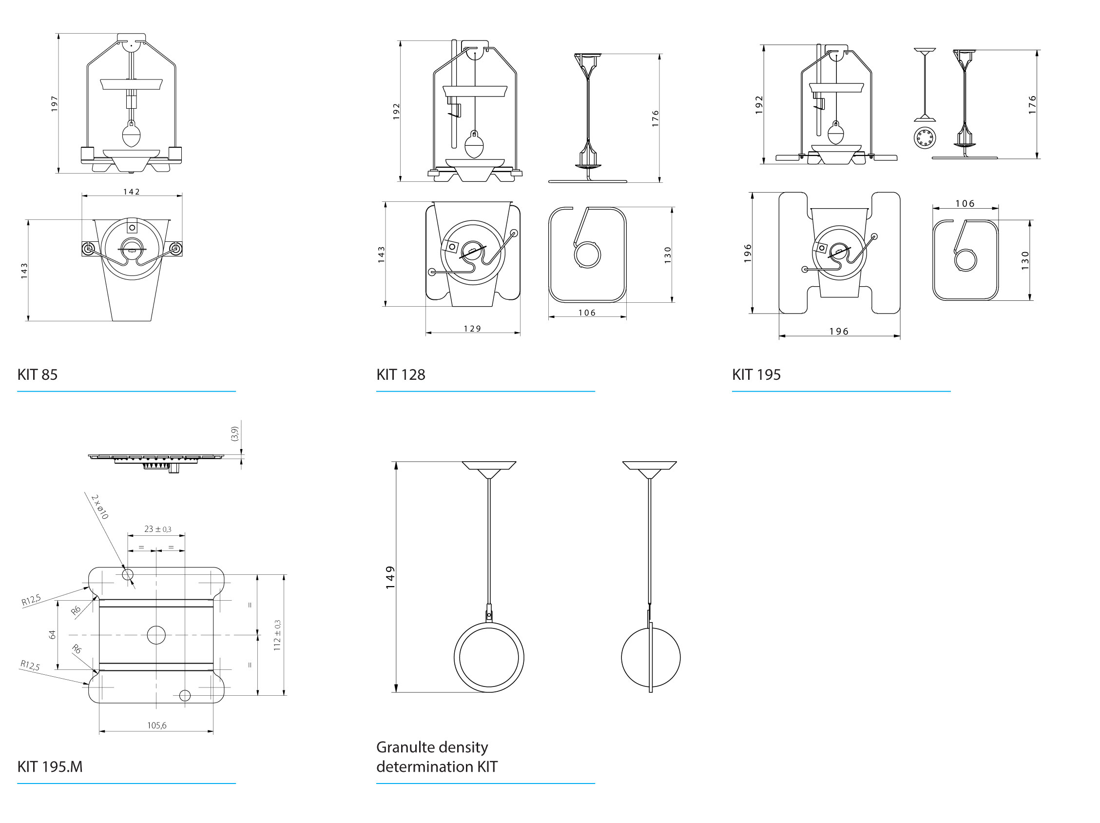 KIT 85 - Set zur Dichtebestimmung von Feststoffen und Flüssigkeiten
