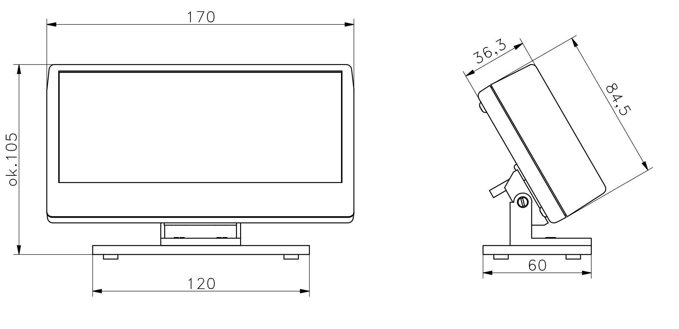 LCD-Display WD-6 im Kunststoffgehäuse