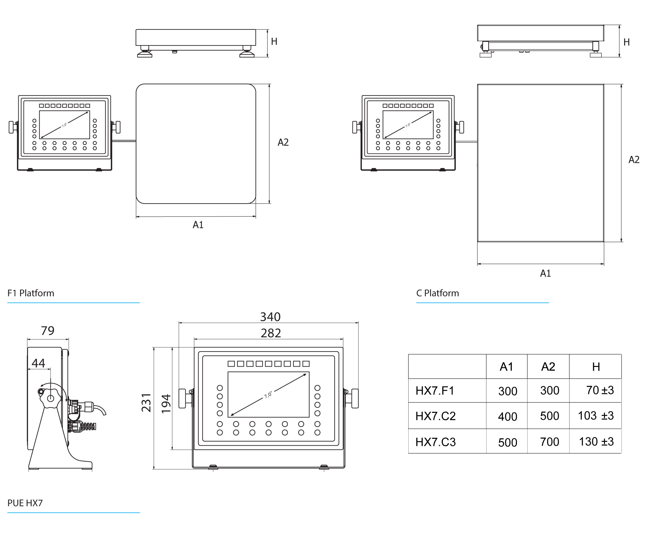 Multifunktionswaage HX7.300.C2