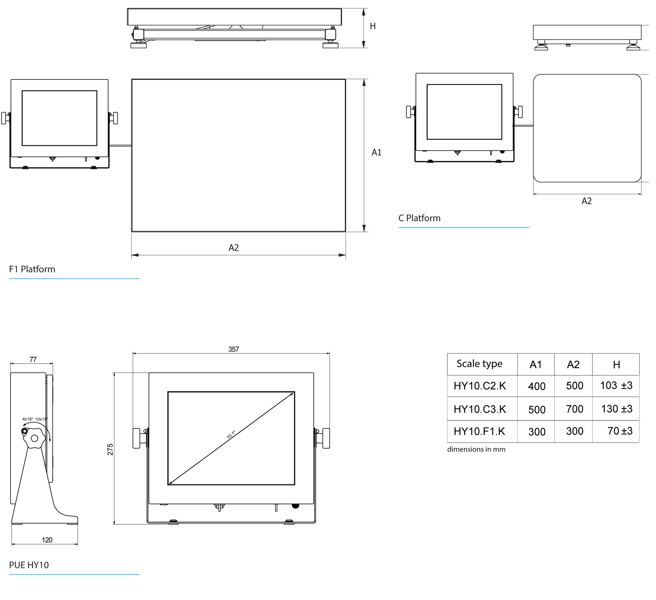 Multifunktionswaage HY10.6.F1.K