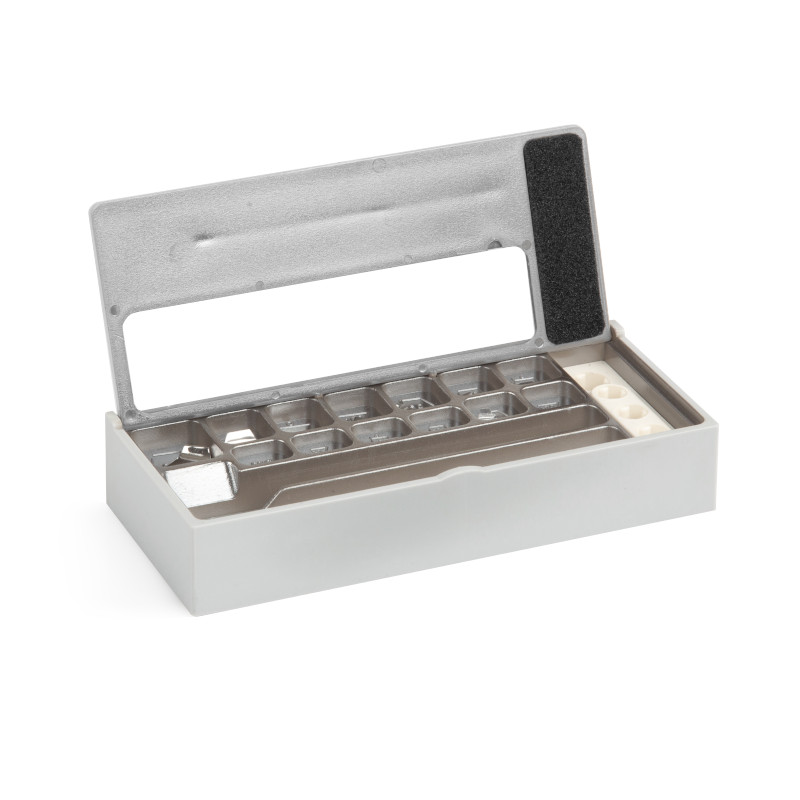 Prüfgewichte der F2 Klasse - Plättchenform, Set (1 mg - 500 mg), Kunststoff-Etui