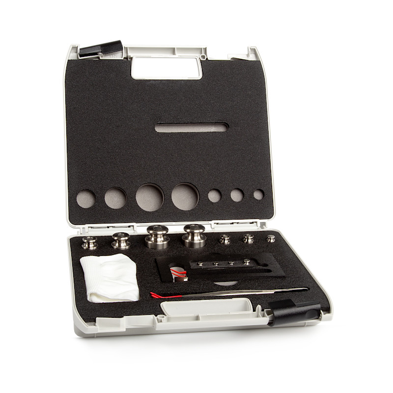 Prüfgewichte der M1 Klasse - Knopfgewichte, Set (1 g - 200 g), Kunststoff-Etui