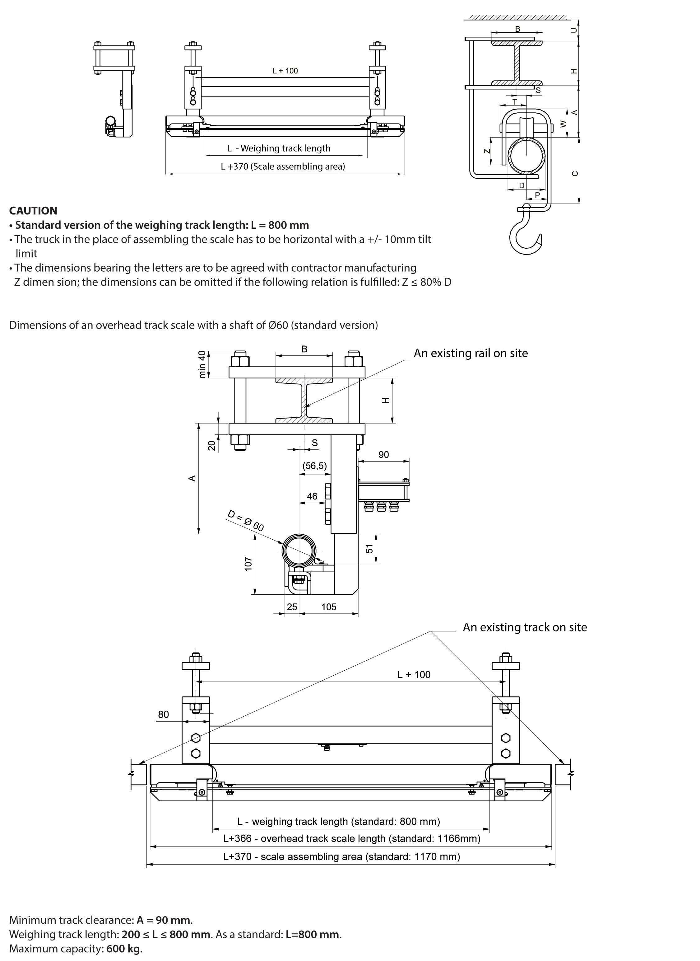 Rohrbahnwaage H315.2K.300/600H