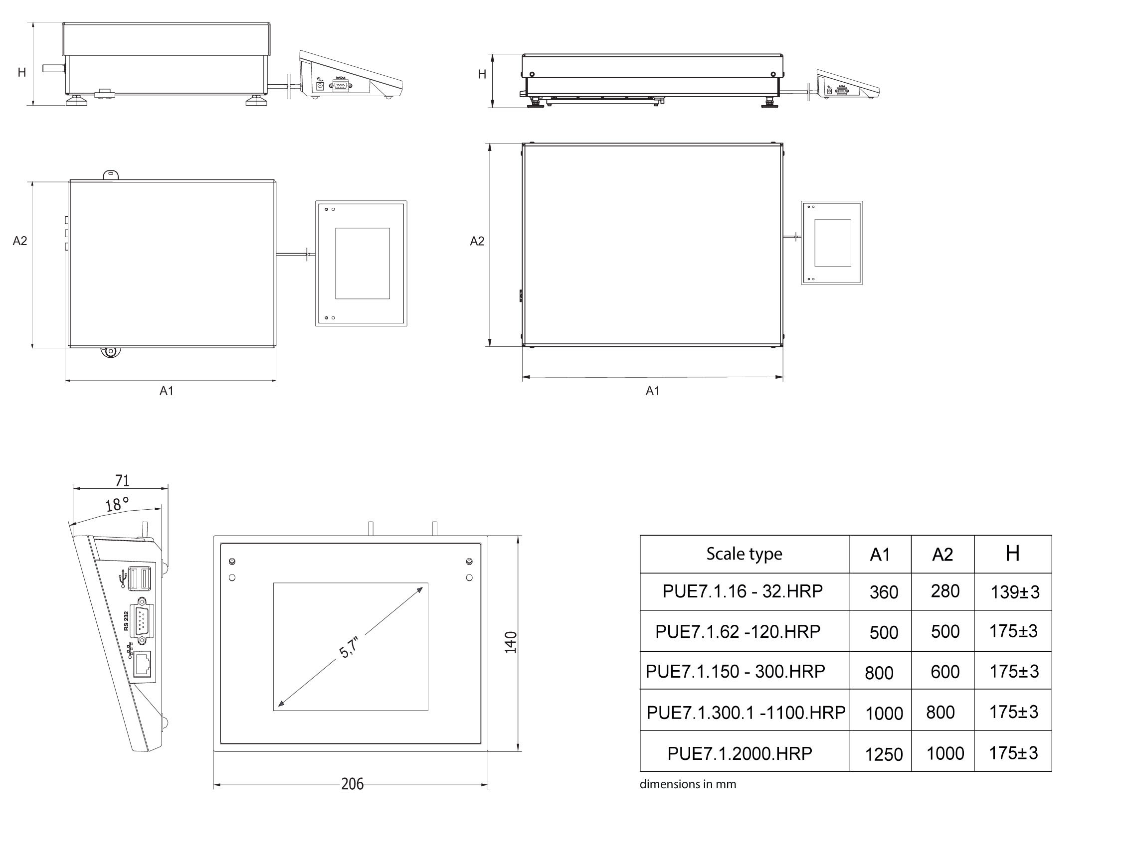 Waage mit hoher Auflösung PUE 7.1.150.1.HRP.M2.1