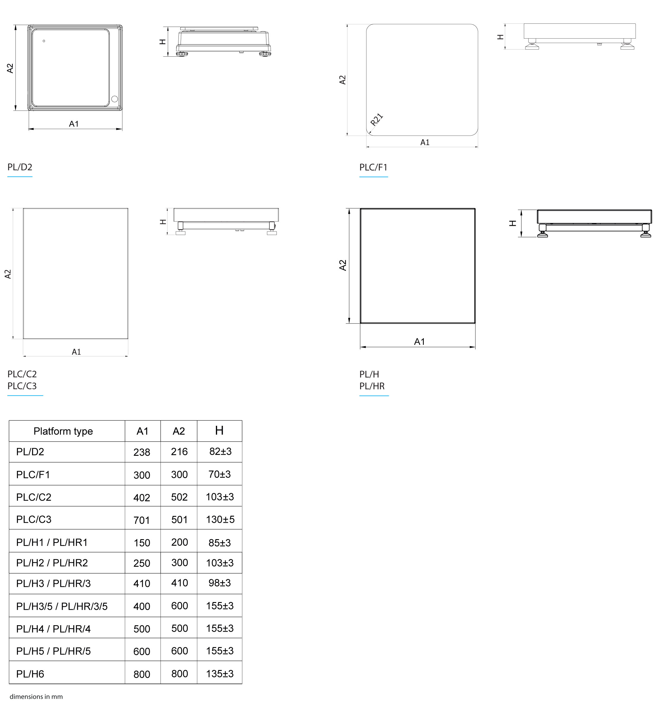 Wägeplattform PL/15/H2