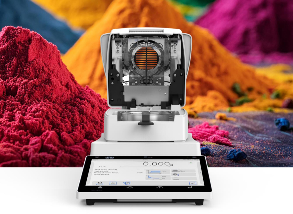 Pulverlack Feuchtemessung mit RADWAG MA X7