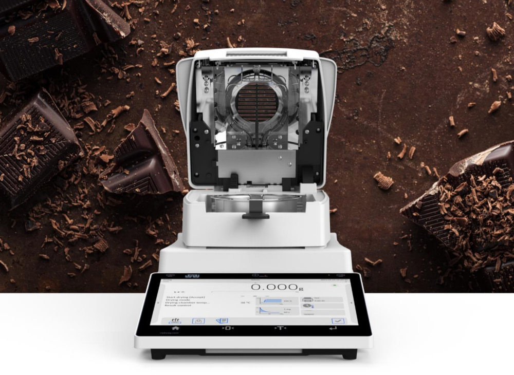 Schokolade Trockenmassebestimmung mit RADWAG MA X7